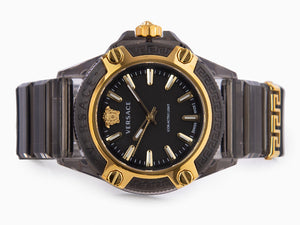 Versace Icon Active Indiglo Quartz Uhr, Polycarbonat, Schwarz, 43 mm, VE6E00123