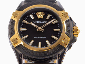 Versace Icon Active Indiglo Quartz Uhr, Polycarbonat, Schwarz, 43 mm, VE6E00123