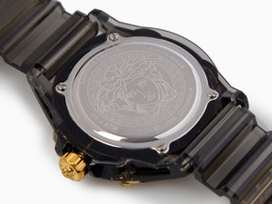 Versace Icon Active Indiglo Quartz Uhr, Polycarbonat, Schwarz, 43 mm, VE6E00123