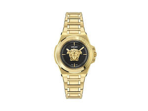 Versace HerA Quartz Uhr, PVD Gold, Schwarz, 37 mm, Shapir-Glas, VE8D00624