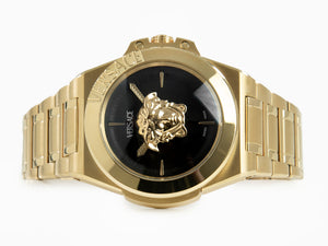 Versace HerA Quartz Uhr, PVD Gold, Schwarz, 37 mm, Shapir-Glas, VE8D00624