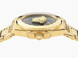 Versace HerA Quartz Uhr, PVD Gold, Schwarz, 37 mm, Shapir-Glas, VE8D00624