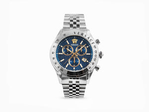 Versace Chrono Master Quartz Uhr, Blau, 44 mm, Shapir-Glas, VE8R00324