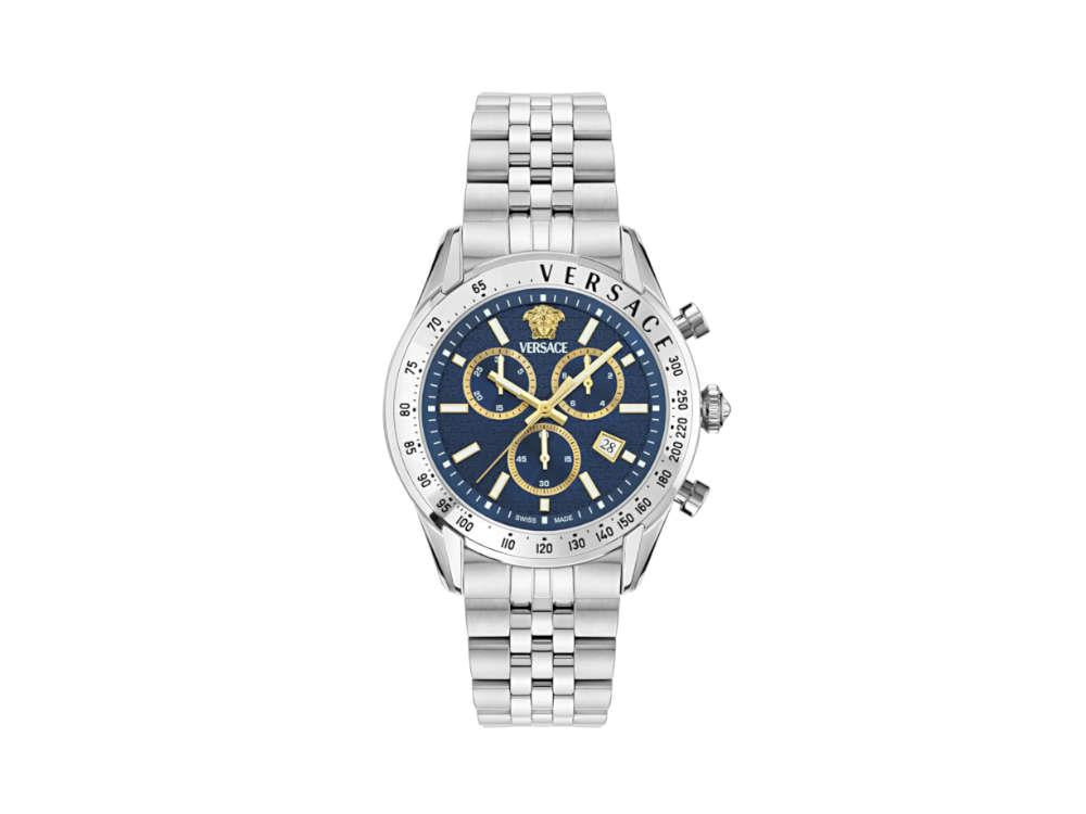 Versace Chrono Master Quartz Uhr, Blau, 44 mm, Shapir-Glas, VE8R00324