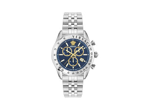 Versace Chrono Master Quartz Uhr, Blau, 44 mm, Shapir-Glas, VE8R00324