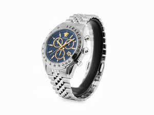 Versace Chrono Master Quartz Uhr, Blau, 44 mm, Shapir-Glas, VE8R00324