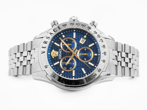 Versace Chrono Master Quartz Uhr, Blau, 44 mm, Shapir-Glas, VE8R00324