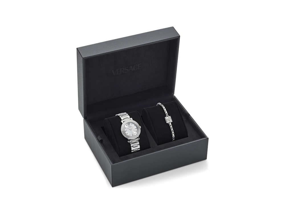 Versace Greca Sphere Box Set  Quartz Uhr, Silber, 35 mm, Shapir-Glas, VE9C00324