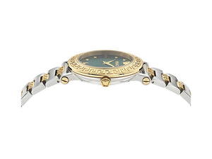 Versace Greca Sphere Quartz Uhr, PVD Gold, Grün, 35 mm, Shapir-Glas, VE9C00424