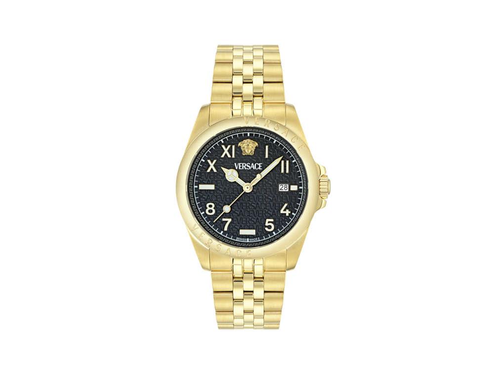 Versace Anteo Quartz Uhr, PVD Gold, Schwarz, 41 mm, Shapir-Glas, VE9H00624