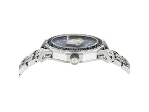 Versace Medusa Deco Gent Quartz Uhr, Recycelter Stahl, Blau, 43 mm, VE9I00324