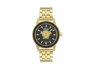 Versace Medusa Deco Gent Quartz Uhr, Recycelter Stahl, Schwarz, 43 mm, VE9I00424