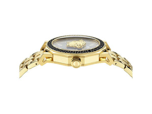 Versace Medusa Deco Gent Quartz Uhr, Recycelter Stahl, Schwarz, 43 mm, VE9I00424