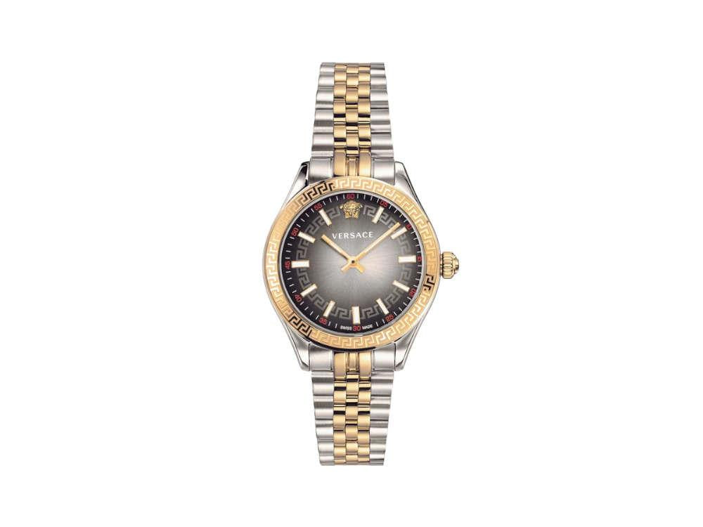 Versace Hellenyium Lady Quartz Uhr, PVD Gold, Grau, 36 mm, VEHU00520