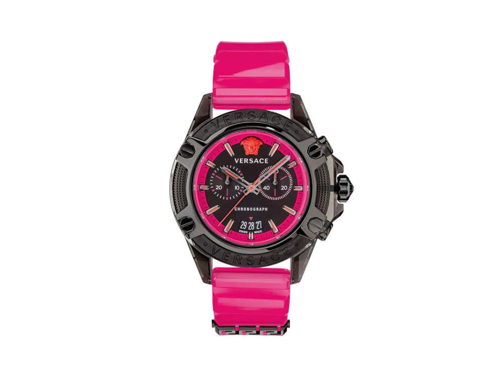 Versace Icon Active Quartz Uhr, Polycarbonat, Schwarz, 44 mm, VEZ700221