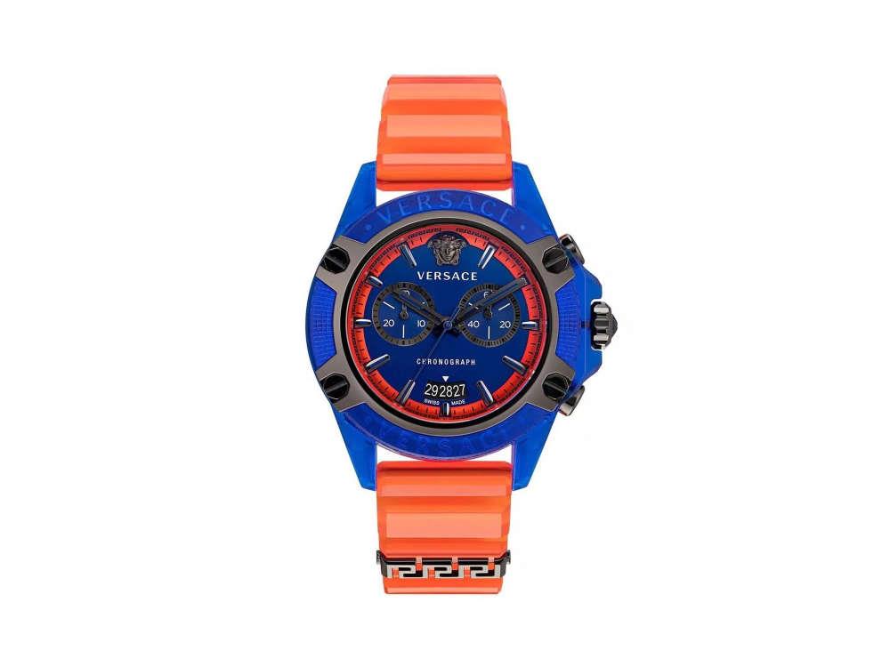 Versace Icon Active Quartz Uhr, Polycarbonat, Schwarz, 44 mm, VEZ700922