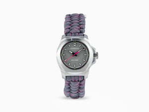 Victorinox I.N.O.X. Ladies Quartz Uhr, Edelstahl 316L , Grau, 37 mm, Paracord