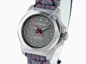 Victorinox I.N.O.X. Ladies Quartz Uhr, Edelstahl 316L , Grau, 37 mm, Paracord