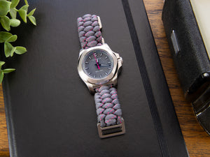 Victorinox I.N.O.X. Ladies Quartz Uhr, Edelstahl 316L , Grau, 37 mm, Paracord