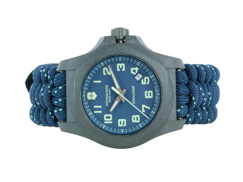 Victorinox I.N.O.X. Carbon Quartz Uhr, Blau, 43 mm, Paracord, V241860