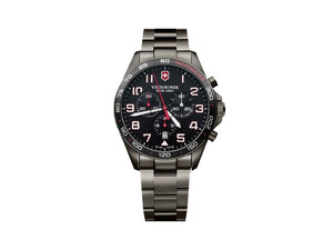 Victorinox Fieldforce Sport Chrono Quartz Uhr, Schwarz, 42 mm, Stahlband V241890