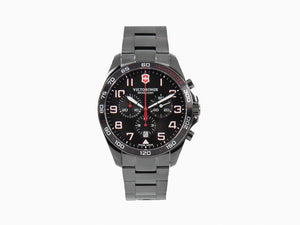 Victorinox Fieldforce Sport Chrono Quartz Uhr, Schwarz, 42 mm, Stahlband V241890