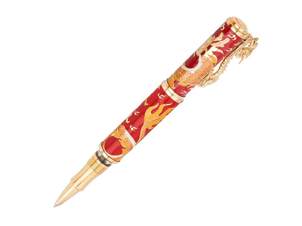 Visconti Year of the Dragon Roller, Silber, Rot, Limitierte Edition, KP48-01-RB