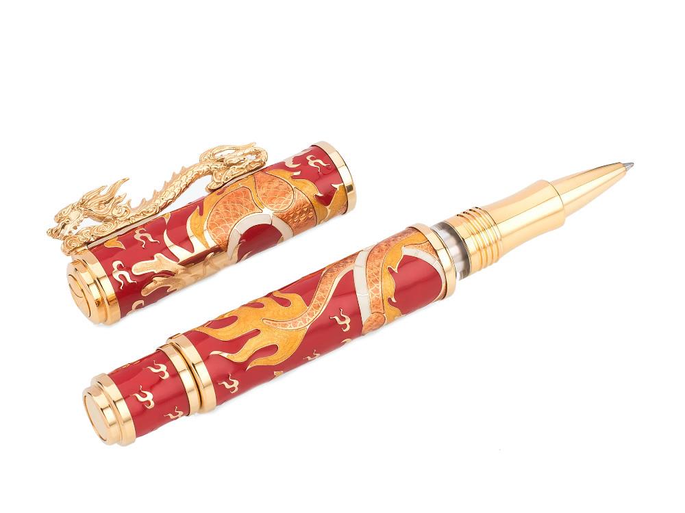 Visconti Year of the Dragon Roller, Silber, Rot, Limitierte Edition, KP48-01-RB