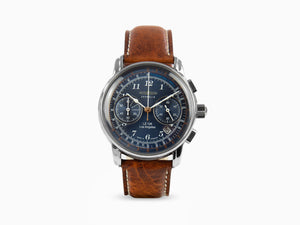 Zeppelin LZ126 Los Angeles Quartz Uhr, Blau, 42 mm, Chronograph, 7614-3