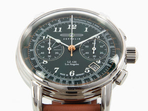 Zeppelin LZ126 Los Angeles Quartz Uhr, Grün, 42 mm, 7614-4