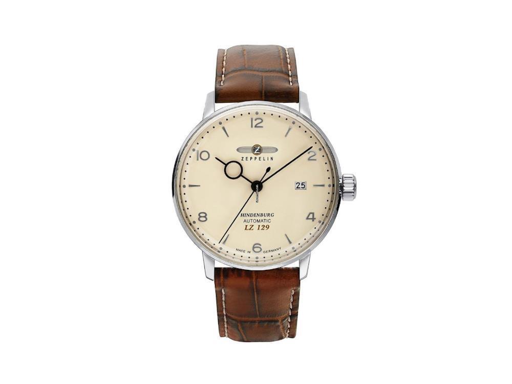 Zeppelin LZ 129 Hindenburg Automatik Uhr, Beige, 40 mm, Tag, Lederband, 8062-5