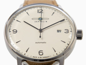 Zeppelin LZ 129 Hindenburg Automatik Uhr, Beige, 40 mm, Tag, 8064-5n