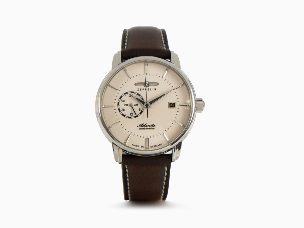 Zeppelin Atlantic Automatik Uhr, Beige, 41 mm, Tag, Lederband, 8470-5