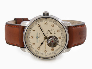 Zeppelin Méditerranée Automatik Uhr with Open Heart, Beige, 40 mm, 9666-5