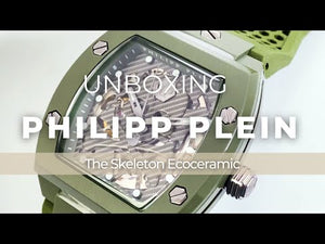 Philipp Plein The Skeleton Ecoceramic Automatik Uhr, Grün, 44 mm, PWVBA0223