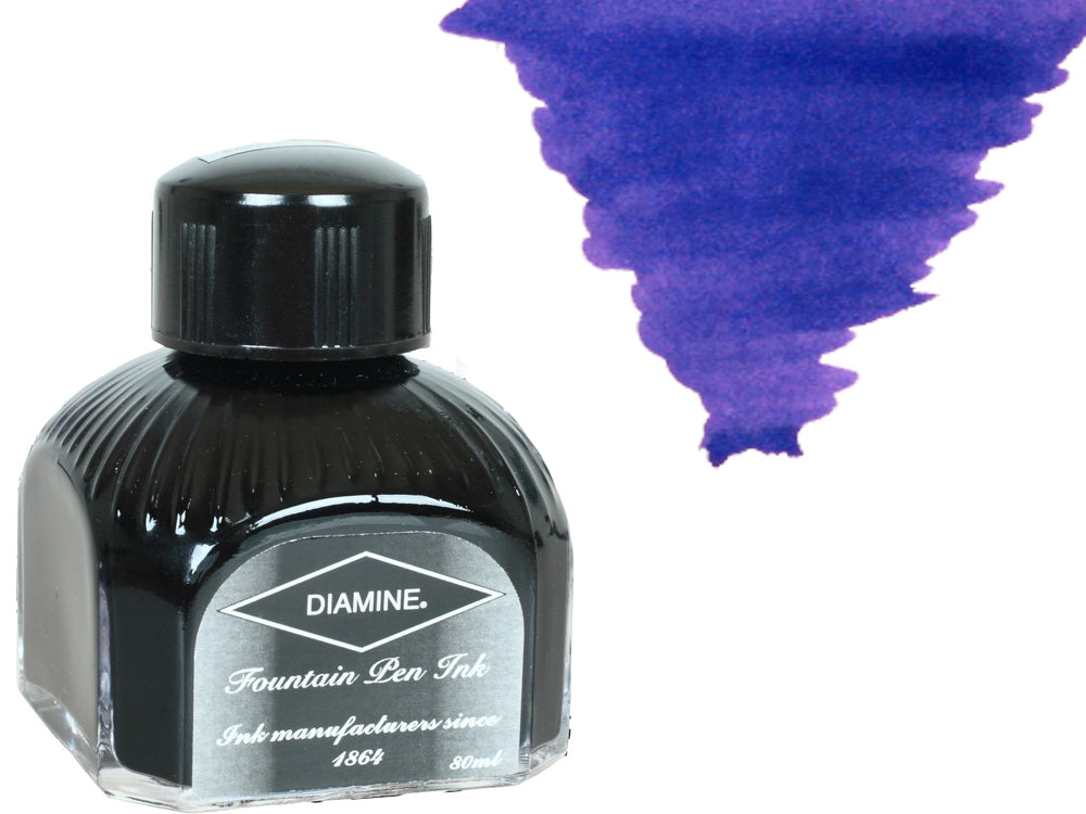 Diamine Tintenfass, 80ml., Imperial Blue, Italianische Glass Flasche