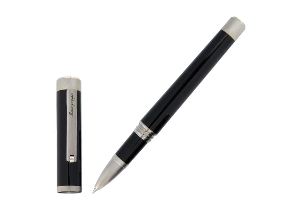 Montegrappa Zero Roller, Schwarzes Edelharz, Palladium IP, ISZEIRIP