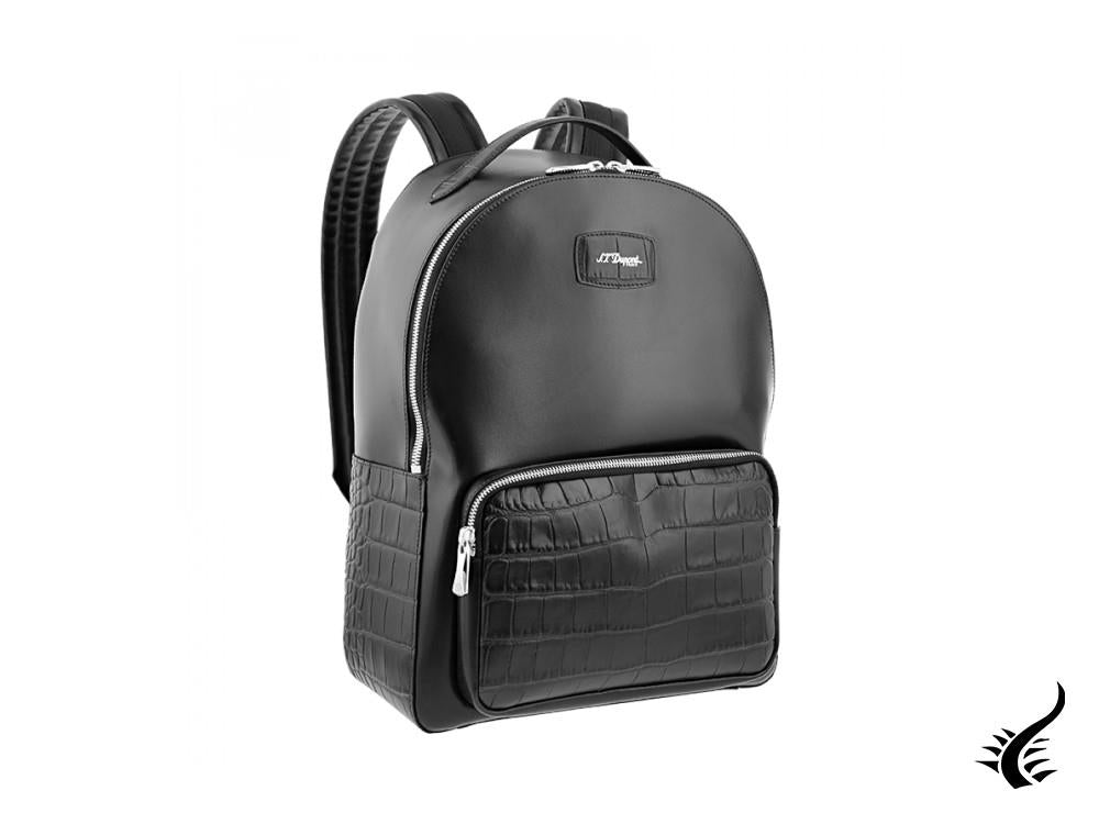 S.T. Dupont Line D Croco Dandy Rucksack, Leder, Schwarz, 181064