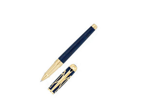 S.T. Dupont Line D Vitruvian Man Animation Roller, Blau, Gold, 412040L