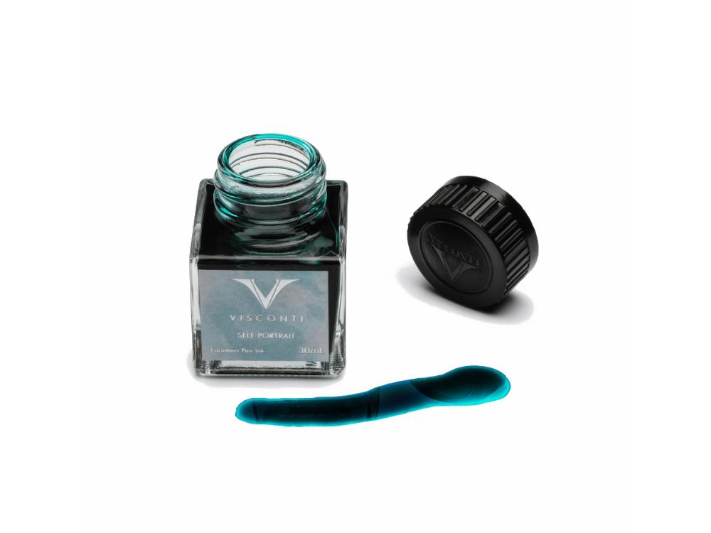 Visconti Portrait Tintenfass, 30ml, Blau, Glass, INKVG-30ML25