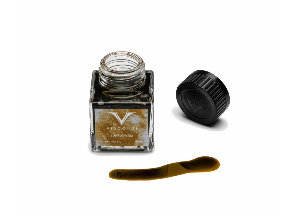 Visconti Sunflower Tintenfass, 30ml, Ochre, Glass, INKVG-30ML54